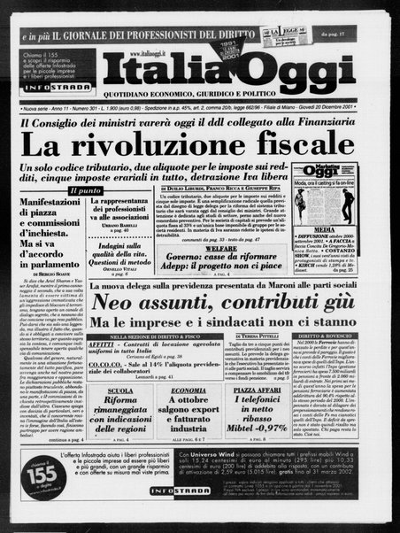 Italia oggi : quotidiano di economia finanza e politica